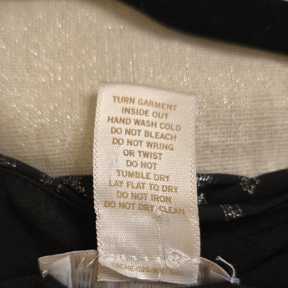 Cache Black and Silver Chevron Long Sleeve Dress - Picture 11 of 16